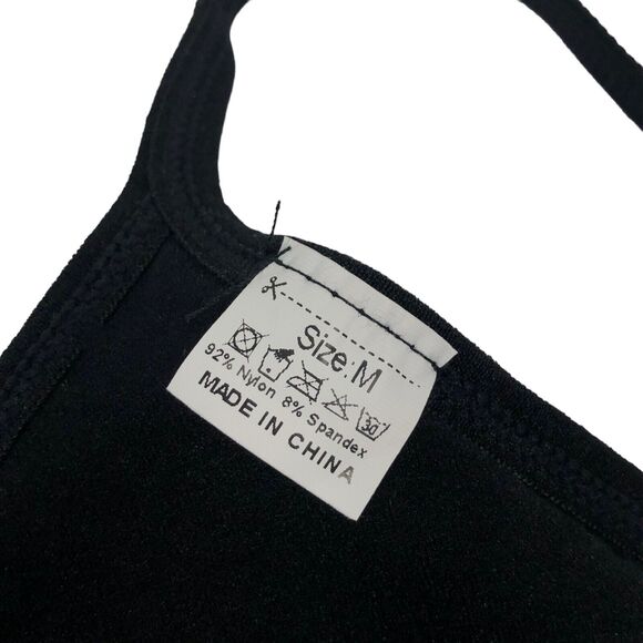 New NoTag Black Wireless Bra Tank Sports Bra Bralette Padded Ribbed Yoga Women M - Picture 6 of 6